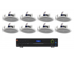 Комплект акустики 8 потолочных динамиков JBL 8128 | Bluetooth | 8х6Вт